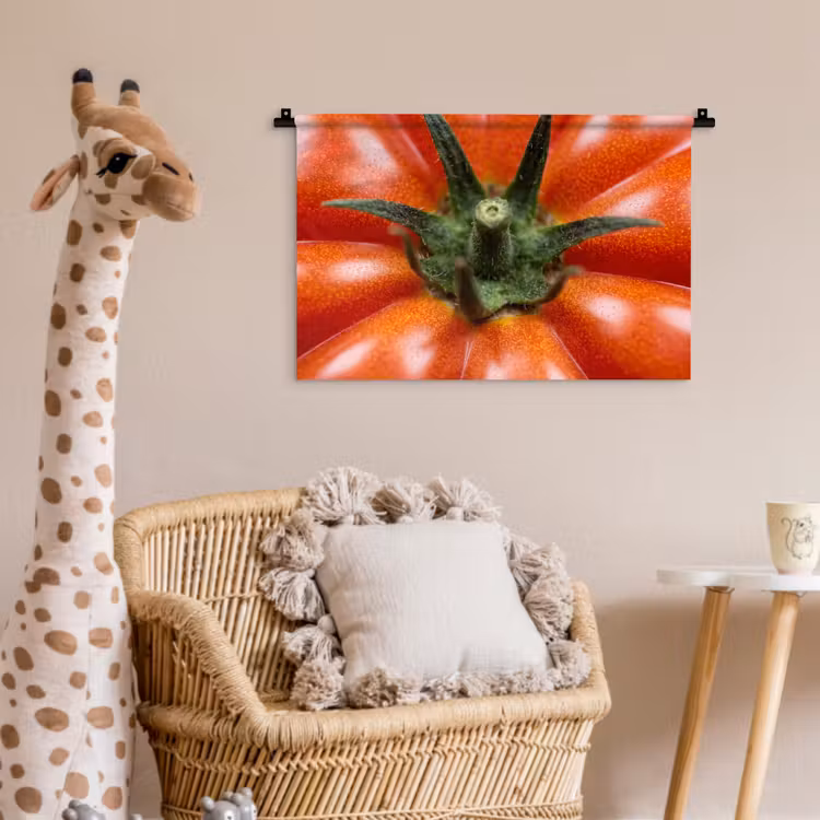 Wall Hanging - Food - Tomato - Red - Eten - Tomaat - Rood Wandkleed katoen klein
