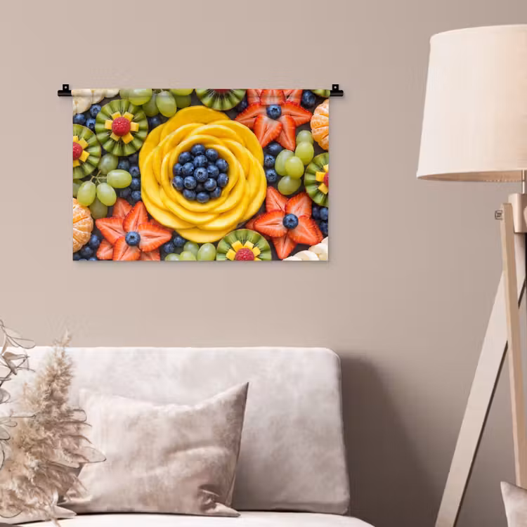 Fruit - Arrangement - Gezond - Kleurrijk - Eten Wandkleed katoen klein -sfeer4