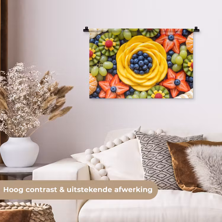 Fruit - Arrangement - Gezond - Kleurrijk - Eten Wandkleed katoen klein -sfeer1