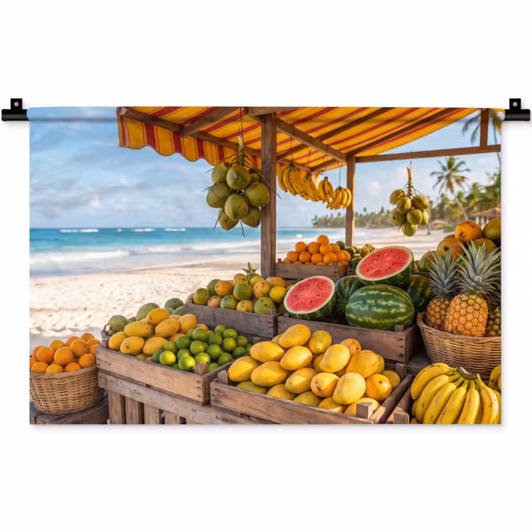 Wall Hanging - Fruit - Beach - Tropical - Fruit - Strand - Tropisch Wandkleed katoen klein