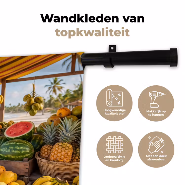 Wall Hanging - Fruit - Beach - Tropical - Fruit - Strand - Tropisch Wandkleed katoen klein