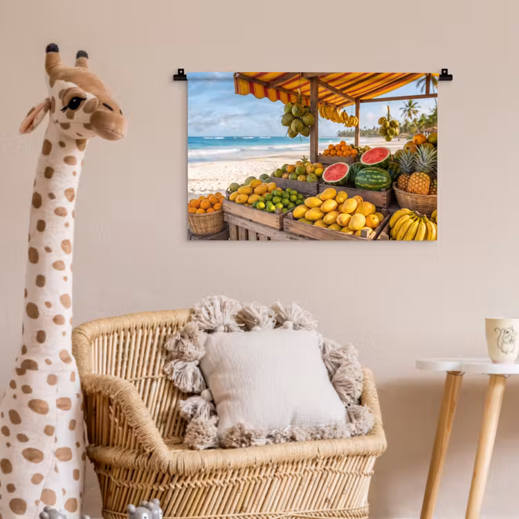 Wall Hanging - Fruit - Beach - Tropical - Fruit - Strand - Tropisch Wandkleed katoen klein