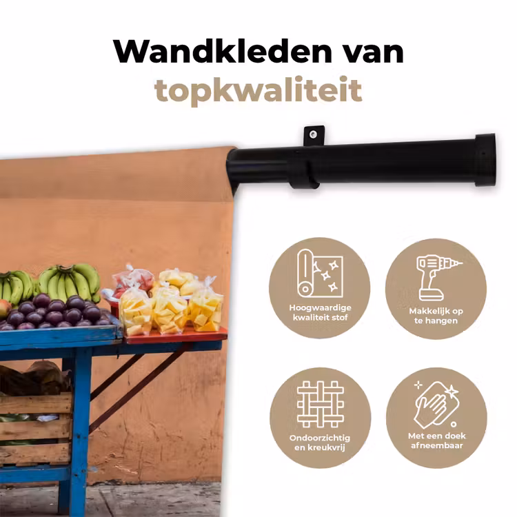 Wall Hanging - Fruit - Cart - Street - Fruit - Kar - Straat Wandkleed katoen klein