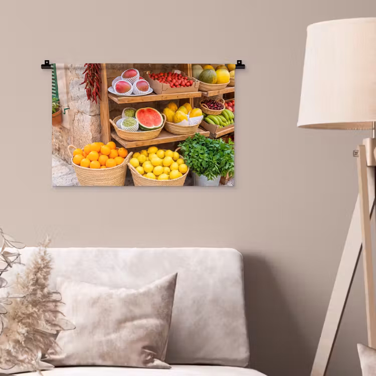 Wall Hanging - Fruit - Market - Fresh - Fruit - Markt - Vers Wandkleed katoen klein