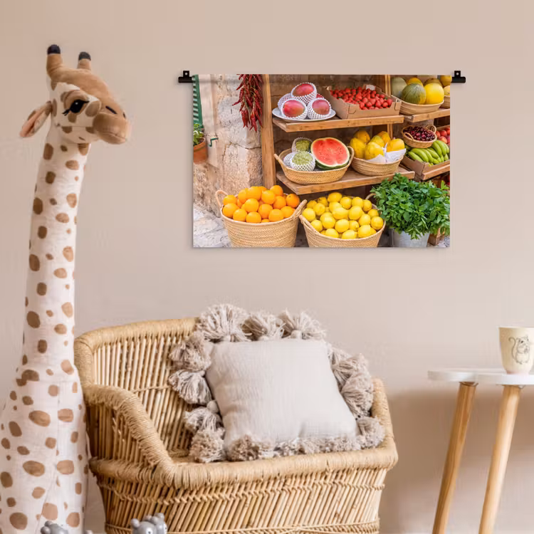 Wall Hanging - Fruit - Market - Fresh - Fruit - Markt - Vers Wandkleed katoen klein