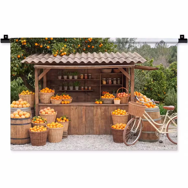 Wall Hanging - Fruit - Market - Rural - Fruit - Markt - Landelijk Wandkleed katoen klein