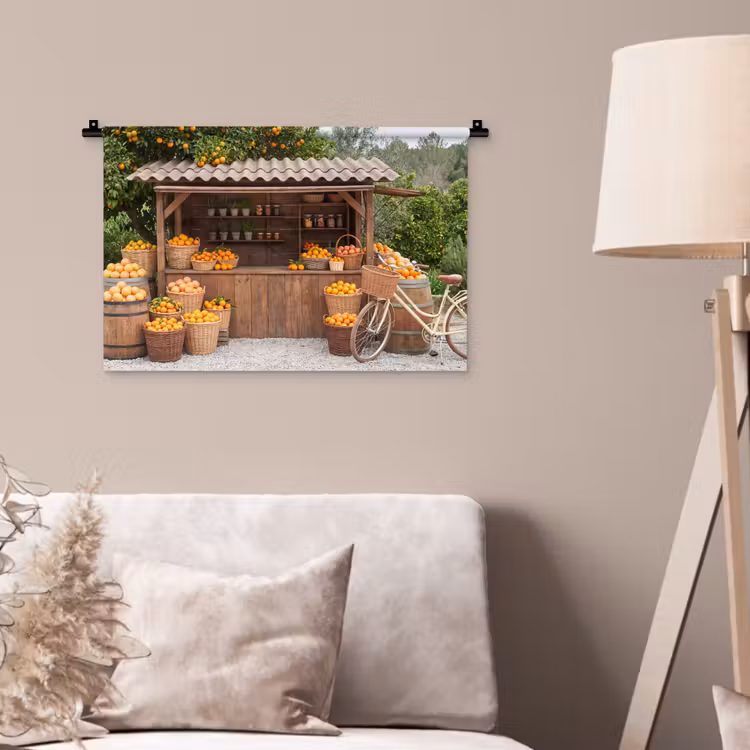 Wall Hanging - Fruit - Market - Rural - Fruit - Markt - Landelijk Wandkleed katoen klein