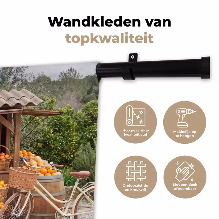 Wall Hanging - Fruit - Market - Rural - Fruit - Markt - Landelijk Wandkleed katoen klein