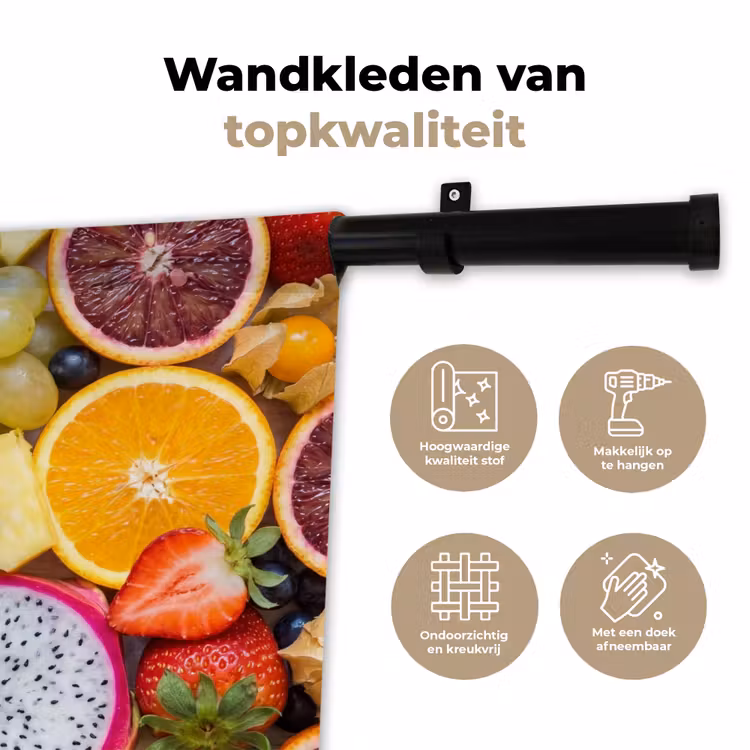 Fruit - Assortiment - Kleurrijk - Gezondheid Wandkleed katoen klein -sfeer2