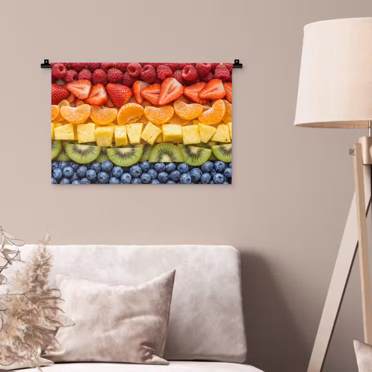 Fruit - Regenboog - Gezond - Kleurrijk Wandkleed katoen klein -sfeer4