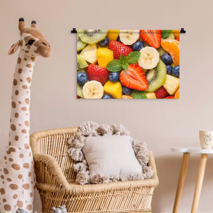 Fruit - Plakjes - Eten - Kleurrijk Wandkleed katoen klein -wsfeer5_kind