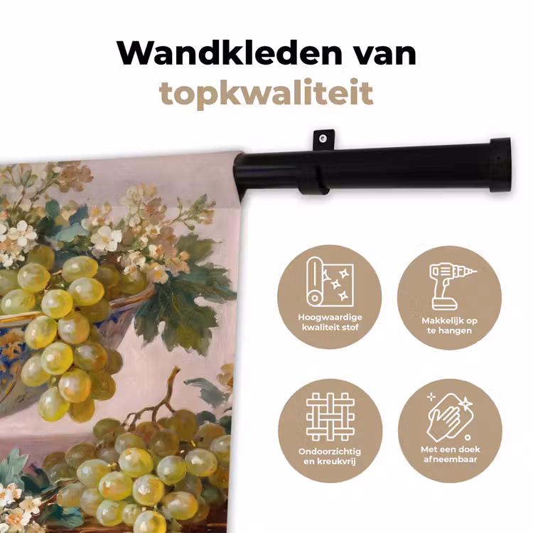 Wall Hanging - Fruit - Still Life - Classical - Fruit - Stilleven - Klassiek Wandkleed katoen klein