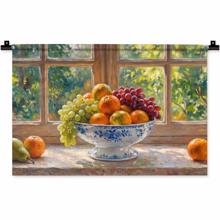 Wall Hanging - Fruit - Windowsill - Nature - Fruit - Vensterbank - Natuur Wandkleed katoen klein