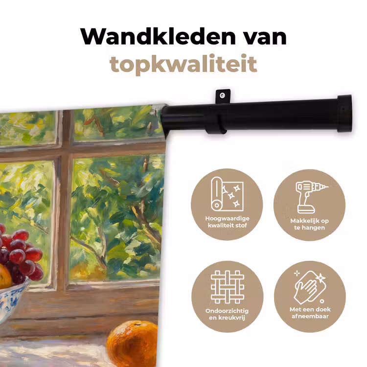 Wall Hanging - Fruit - Windowsill - Nature - Fruit - Vensterbank - Natuur Wandkleed katoen klein