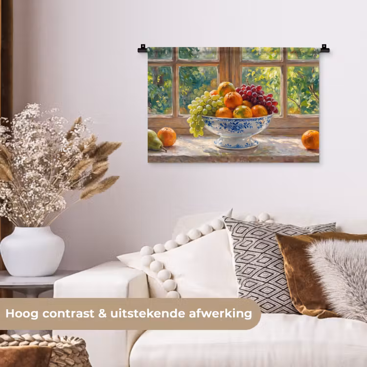 Wall Hanging - Fruit - Windowsill - Nature - Fruit - Vensterbank - Natuur Wandkleed katoen klein