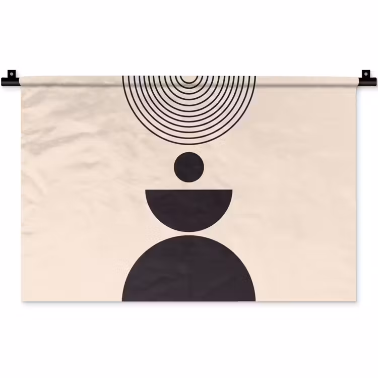 Wall Hanging - Geometric Balance - Art - Geometrische balans - Kunst Wandkleed katoen klein