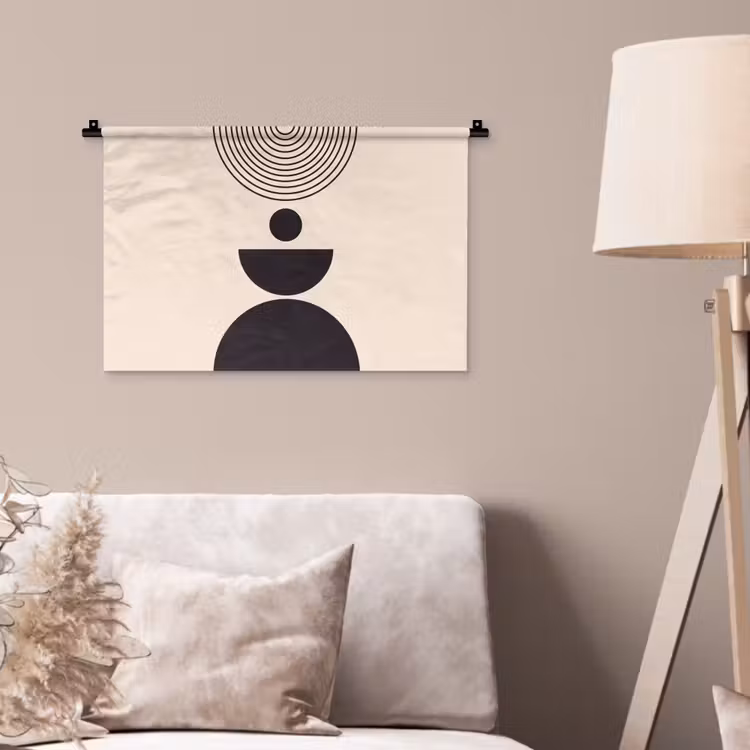 Wall Hanging - Geometric Balance - Art - Geometrische balans - Kunst Wandkleed katoen klein