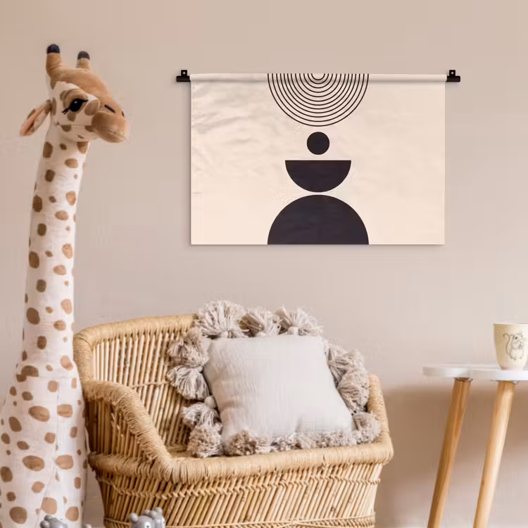 Wall Hanging - Geometric Balance - Art - Geometrische balans - Kunst Wandkleed katoen klein