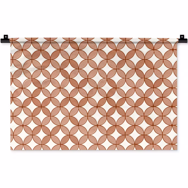 Geometrisch - Cirkels - Modern - Terracotta Wandkleed katoen klein 269 -zz3d
