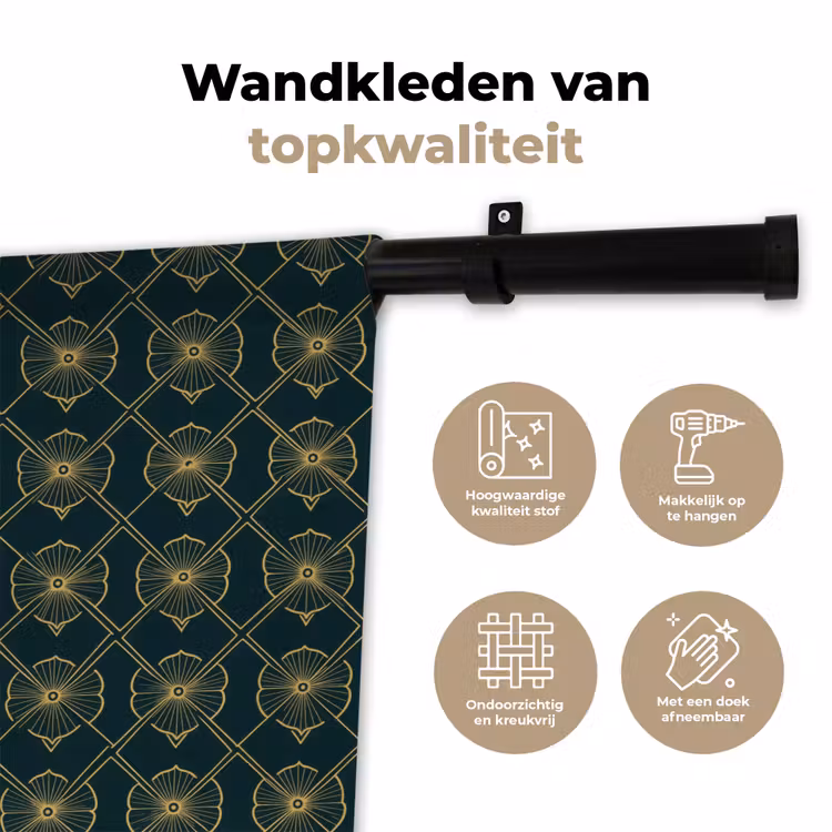 Geometrisch - Elegant - Groen Wandkleed katoen klein 269 -sfeer2