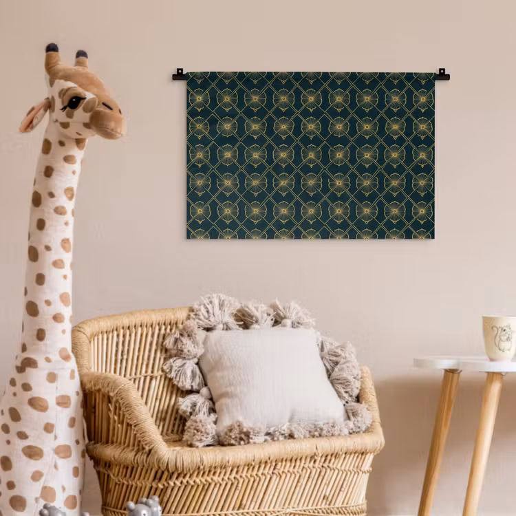 Geometrisch - Elegant - Groen Wandkleed katoen klein 269 -wsfeer5_kind