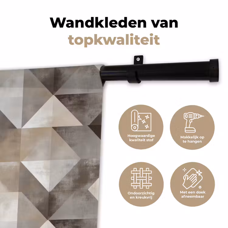 Geometrisch - Motief - Aardetinten Wandkleed katoen klein 269 -sfeer2