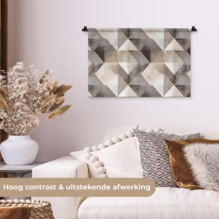 Geometrisch - Motief - Aardetinten Wandkleed katoen klein 269 -sfeer1