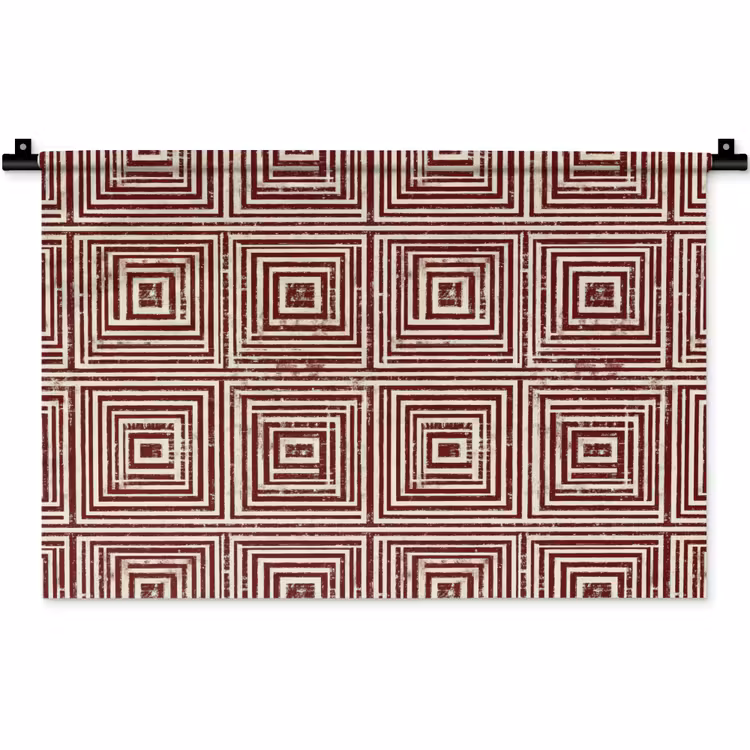 Geometrisch - Patroon - Rood Wandkleed katoen klein 269 -zz3d