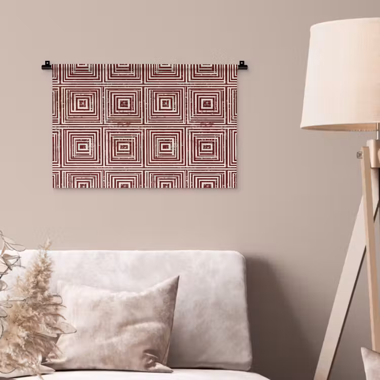Geometrisch - Patroon - Rood Wandkleed katoen klein 269 -sfeer4