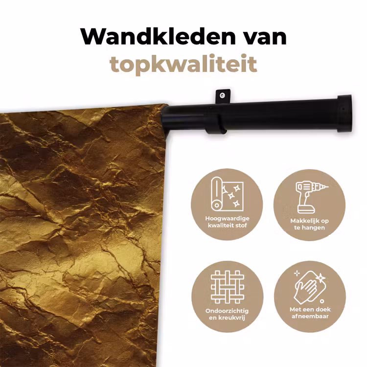 Bladgoud - Textuur - Goud Wandkleed katoen klein 269 -sfeer2