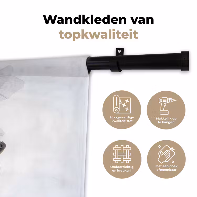 Goudvissen - Modern - Wit Wandkleed katoen klein -sfeer2
