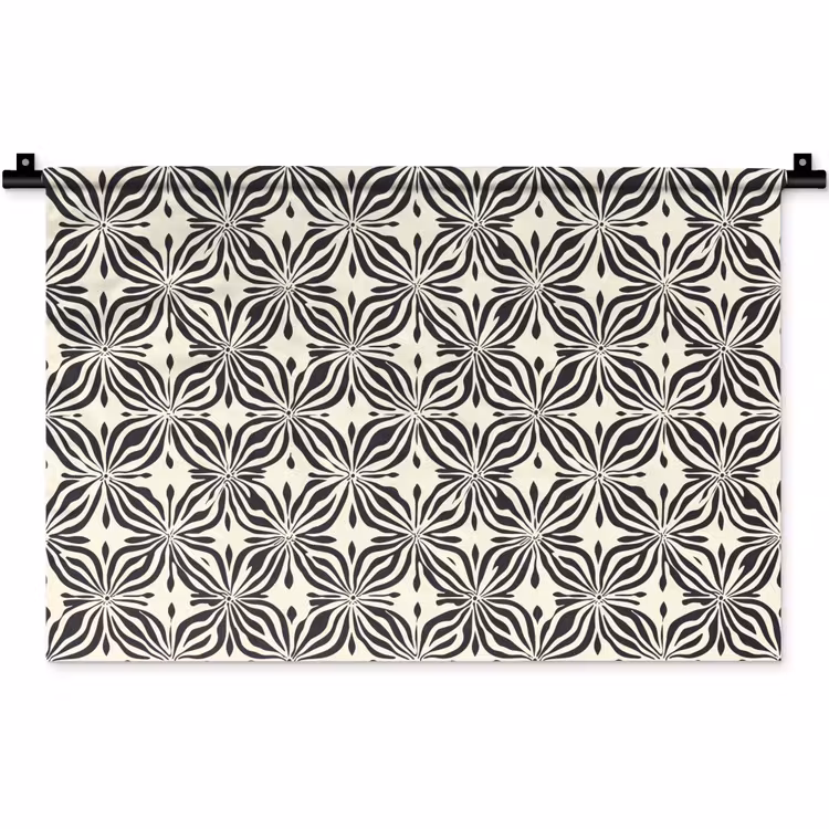Grafisch - Patroon - Zwart Wandkleed katoen klein 269 -zz3d