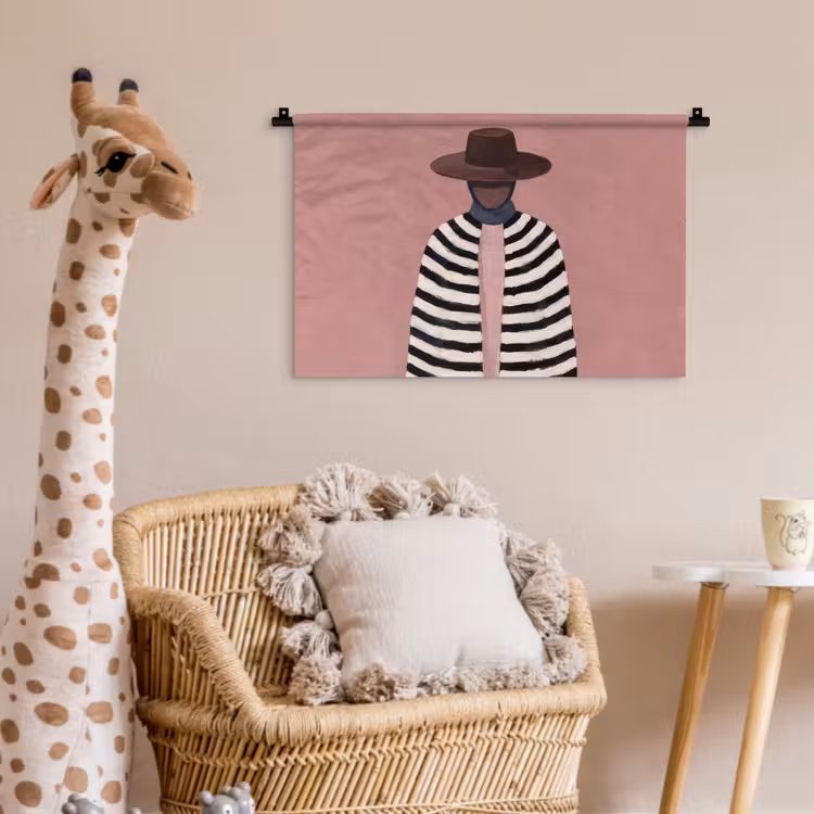 Grafisch - Vrouw - Roze Wandkleed katoen klein -wsfeer5_kind