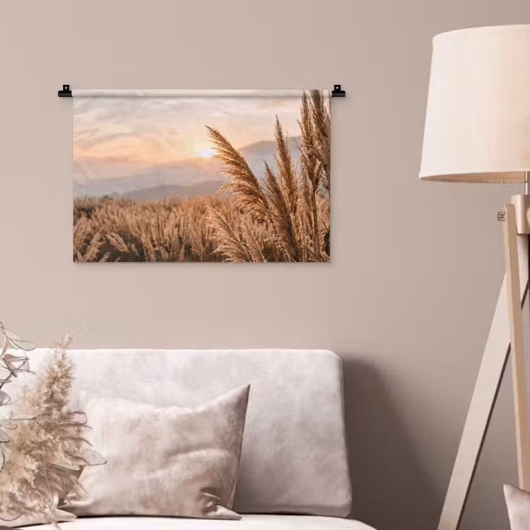 Gras - Veld - Zon - Natuur Wandkleed katoen klein -sfeer4