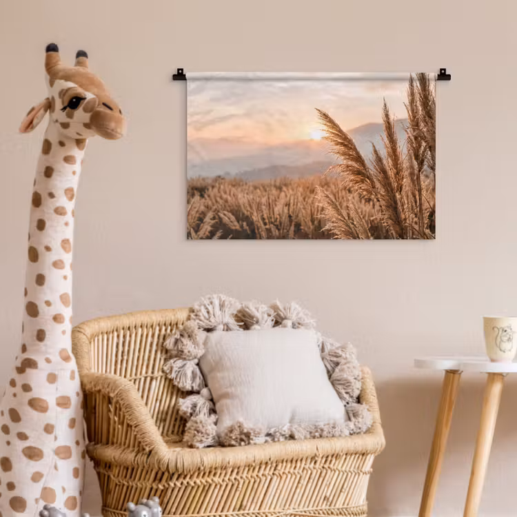 Gras - Veld - Zon - Natuur Wandkleed katoen klein -wsfeer5_kind