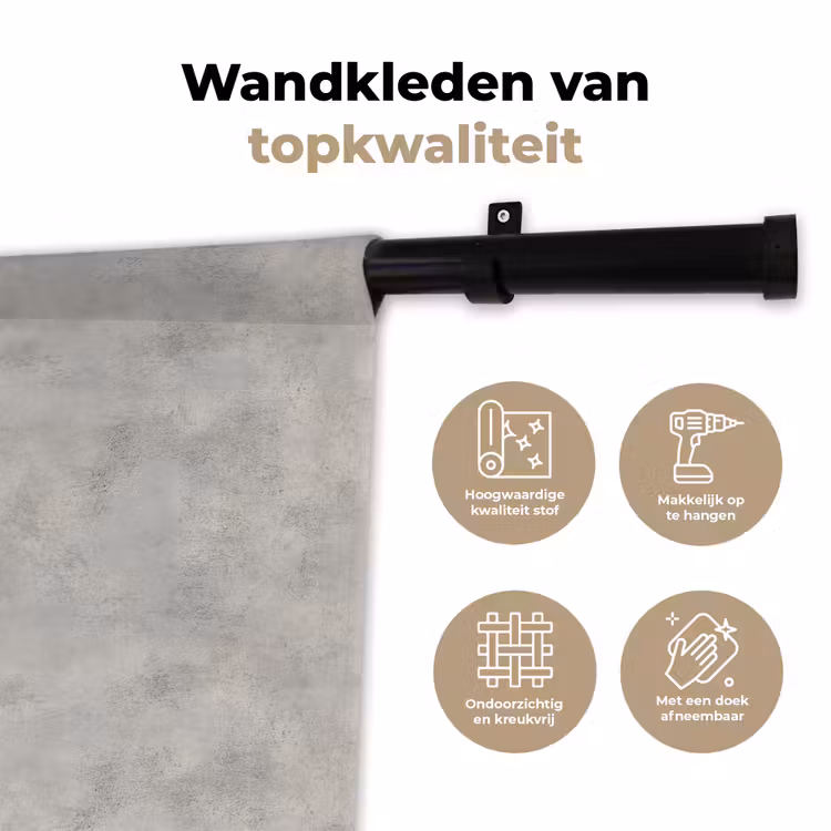 Grijs - Beton - Industrieel Wandkleed katoen klein 269 -sfeer2