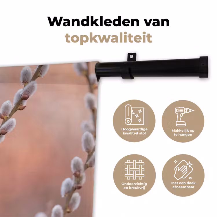 Groenling - Katjes - Lente - Natuur - Zacht Wandkleed katoen klein -sfeer2