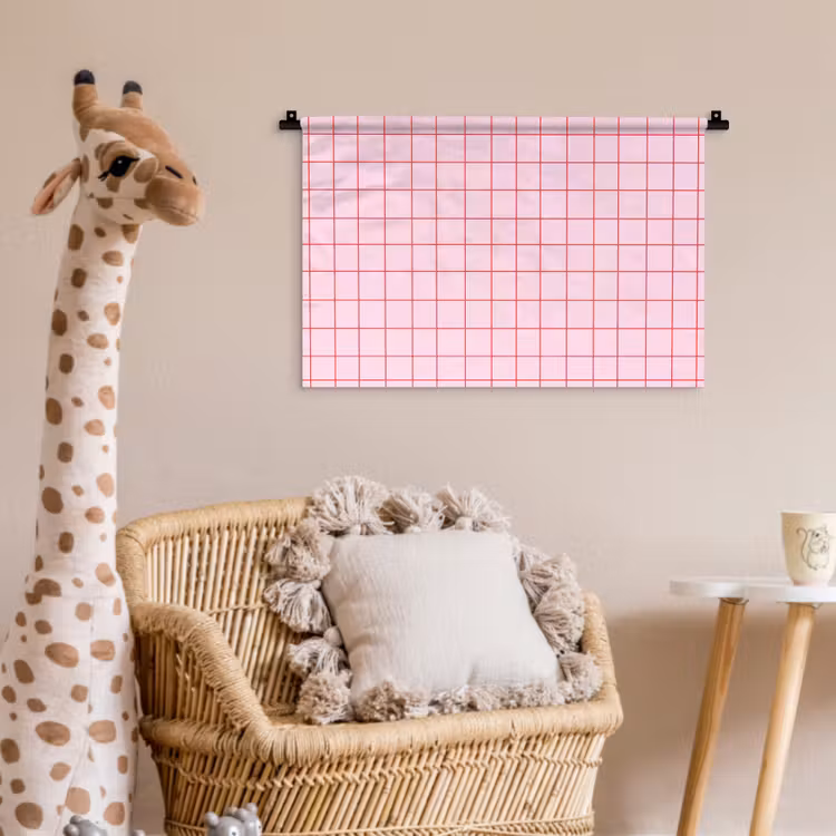 Raster - Patroon - Roze Wandkleed katoen klein 269 -wsfeer5_kind