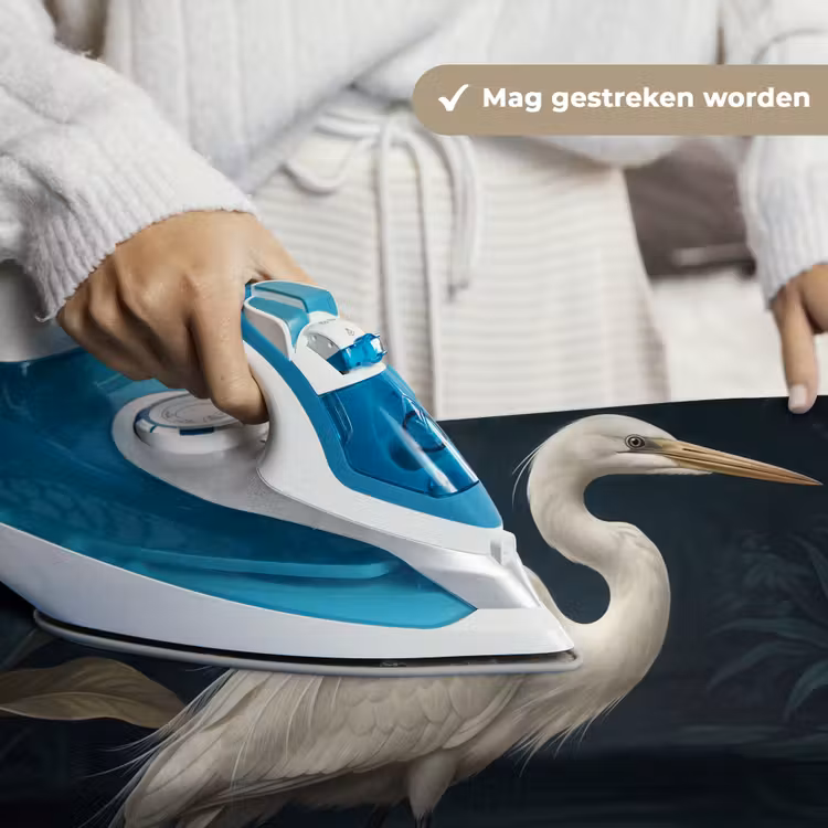 Reiger - Water - Natuur - Modern - Wit Wandkleed katoen klein -sfeer9