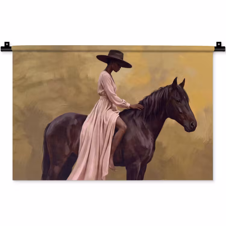Paard - Klassiek - Oker Wandkleed katoen klein -zz3d