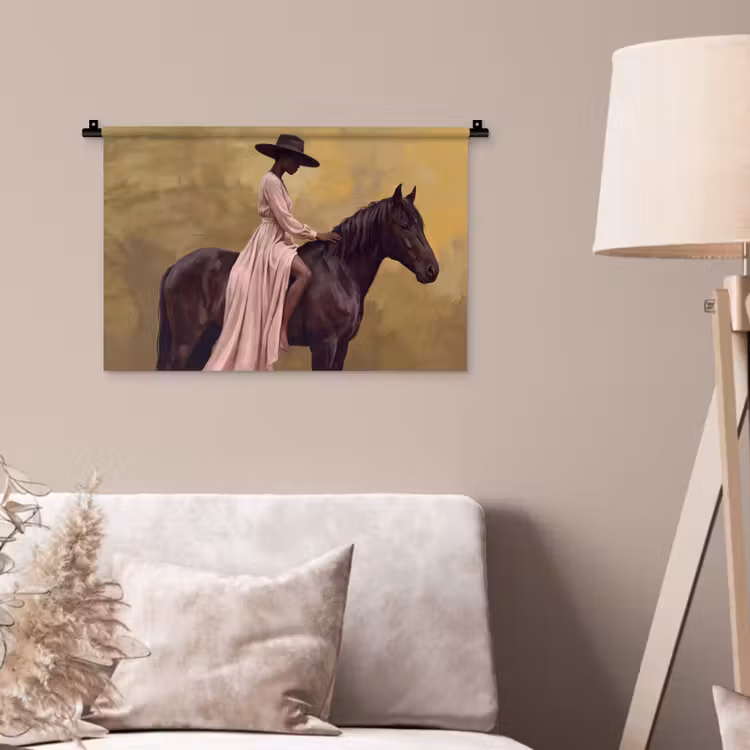 Paard - Klassiek - Oker Wandkleed katoen klein -sfeer4