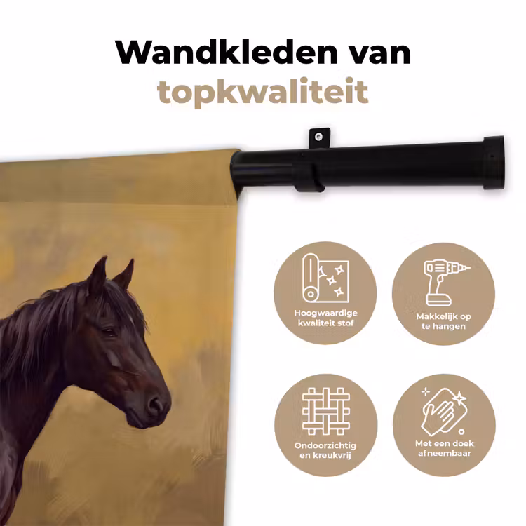 Paard - Klassiek - Oker Wandkleed katoen klein -sfeer2