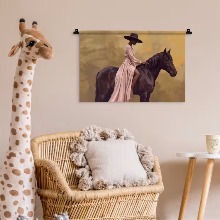 Paard - Klassiek - Oker Wandkleed katoen klein -wsfeer5_kind