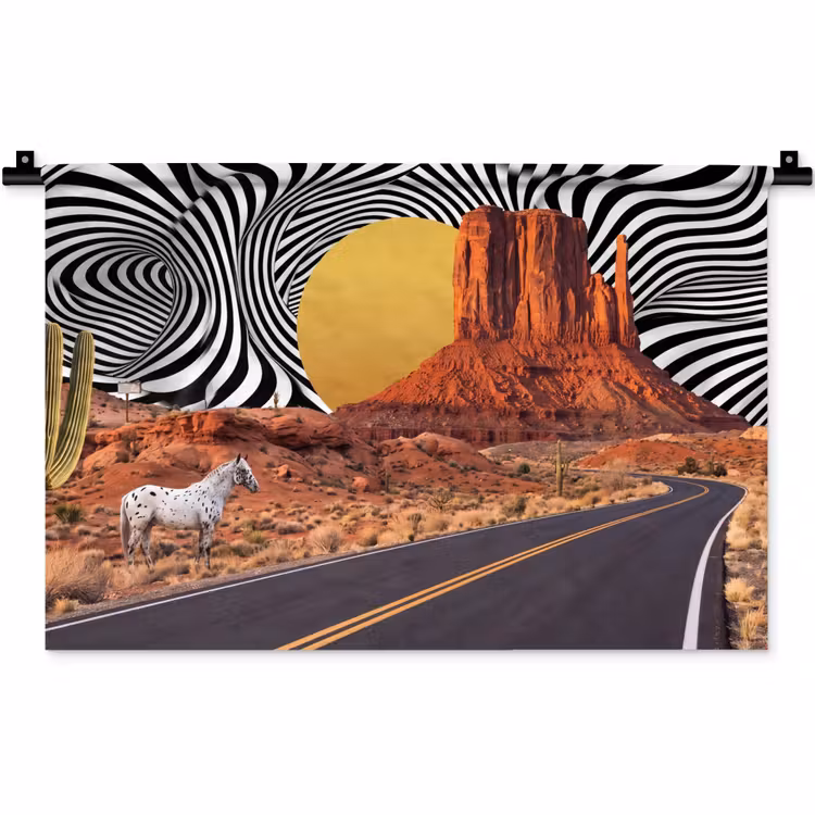 Wall Hanging - Horse - Desert - Nature - Paard - Woestijn - Natuur Wandkleed katoen klein