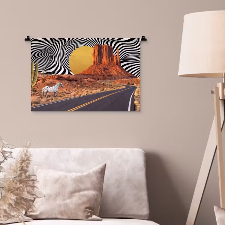 Wall Hanging - Horse - Desert - Nature - Paard - Woestijn - Natuur Wandkleed katoen klein