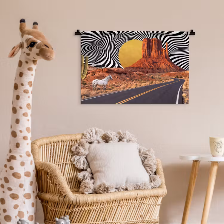 Wall Hanging - Horse - Desert - Nature - Paard - Woestijn - Natuur Wandkleed katoen klein