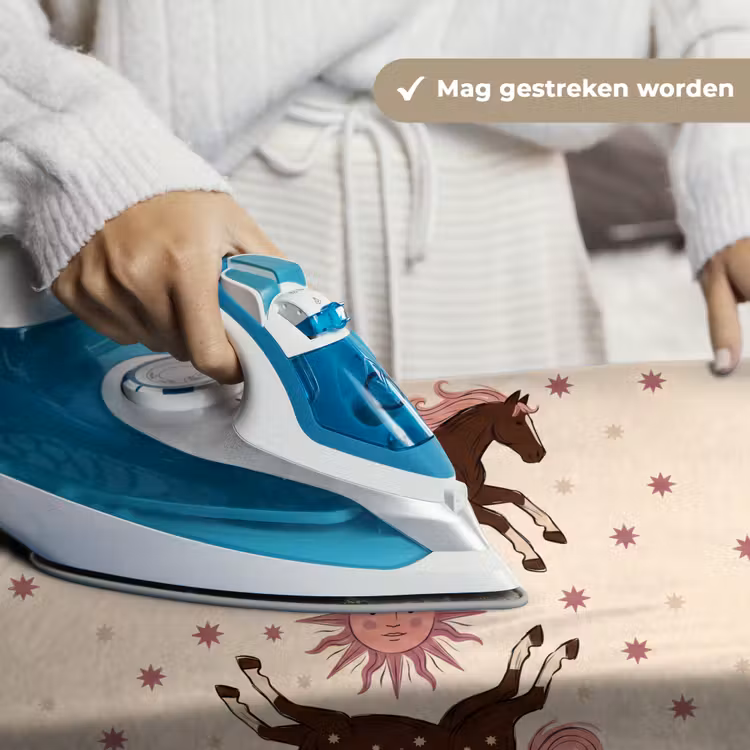 Paard - Zon - Mystiek - Illustratie - Roze Wandkleed katoen klein -sfeer9