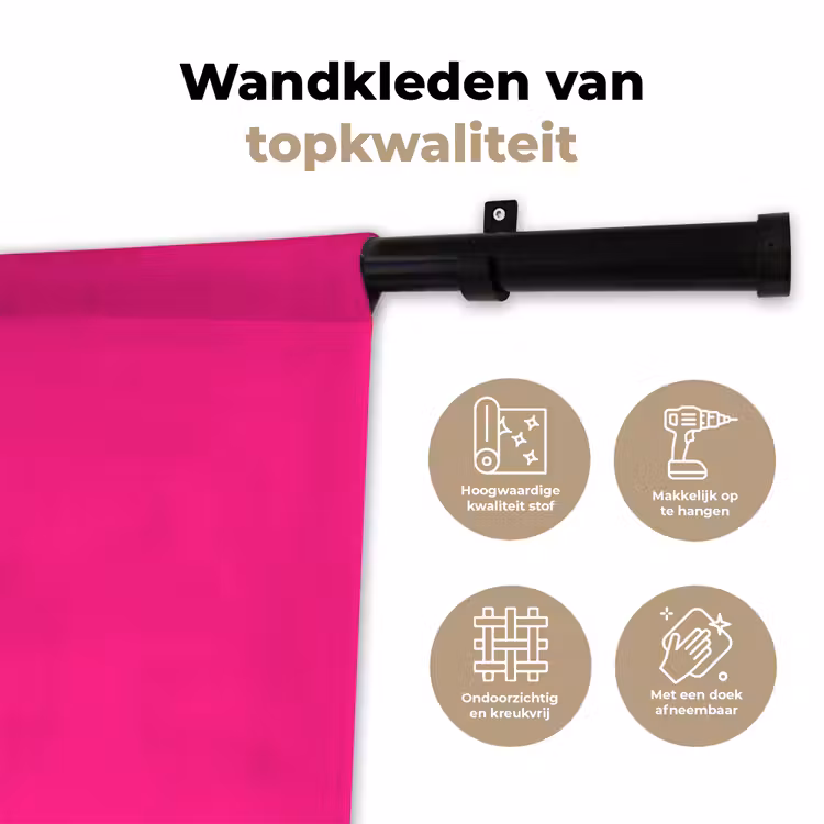 Hot - Fuchsia - Roze Wandkleed katoen klein 269 -sfeer2