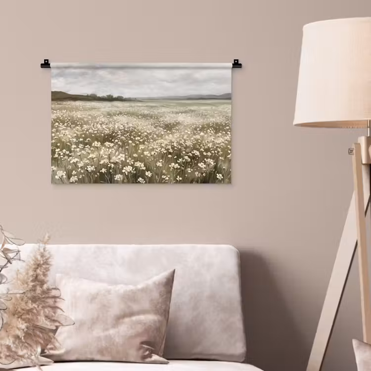 Illustratie - Landschap - Wit Wandkleed katoen klein -sfeer4