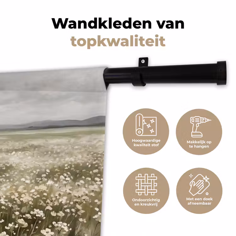 Illustratie - Landschap - Wit Wandkleed katoen klein -sfeer2